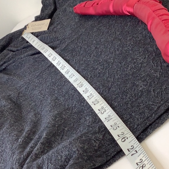 Cut Loose Top Jacquard Lightweight Charcoal Scandi Look Sweater Cowl Neck - Picture 8 of 8